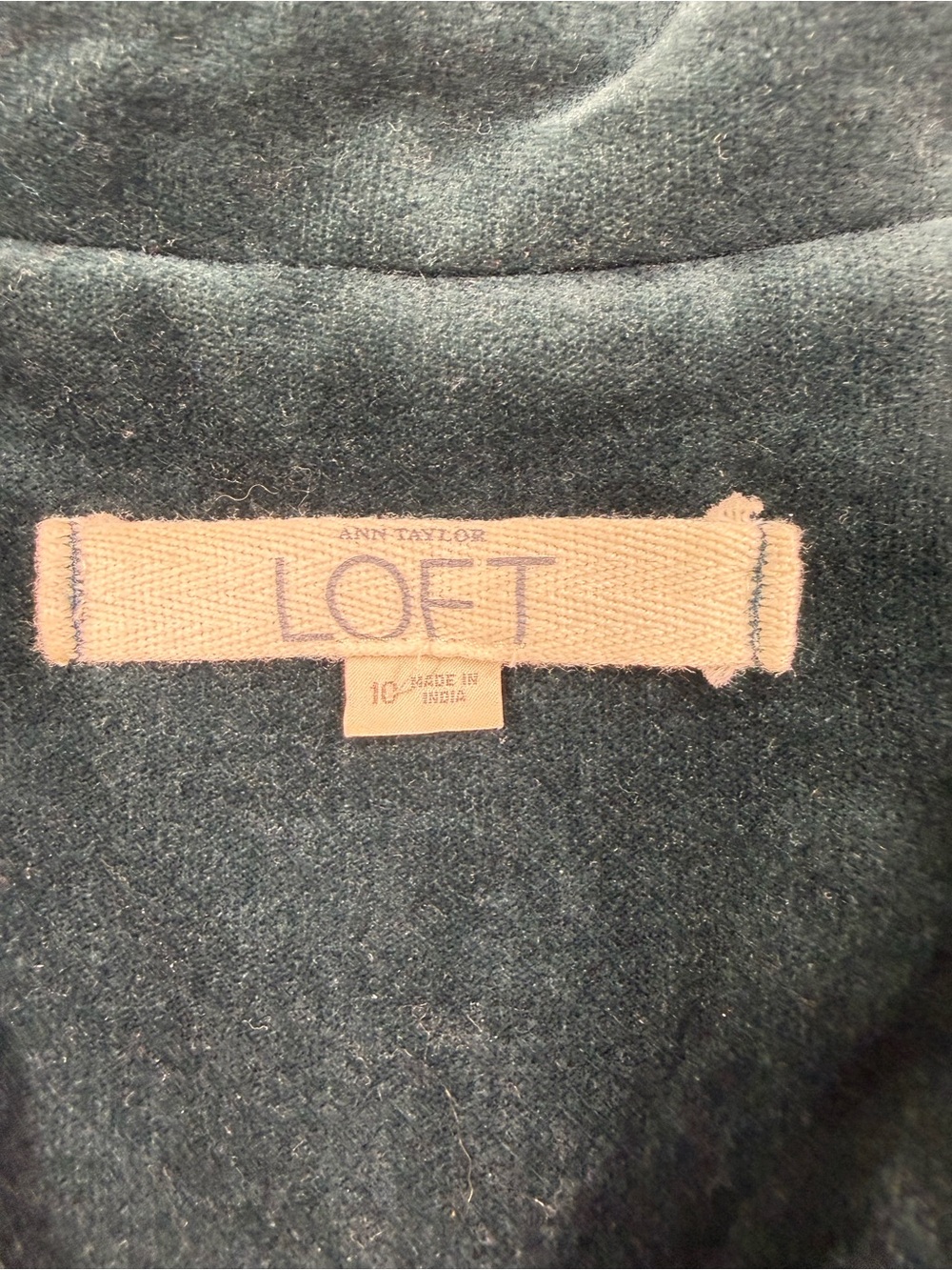LOFT Deep Green Velvet Blazer with Flap Pockets - Picture 5 of 7